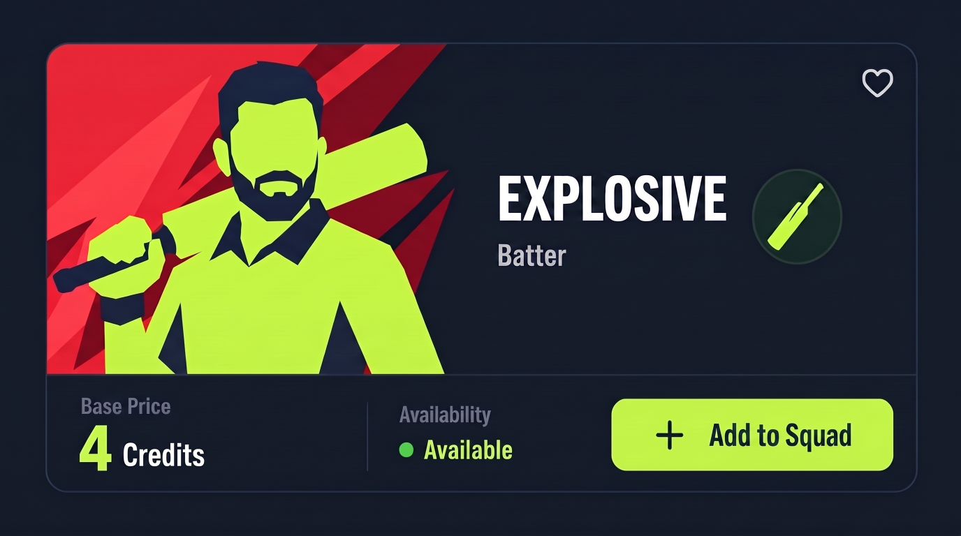 Explosive, Batter player card